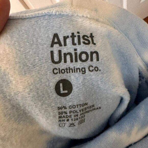 Artist Union Blue Tie-dye Japanese Chery Blossom  Sweatshirt - Size Large - Picture 3 of 3